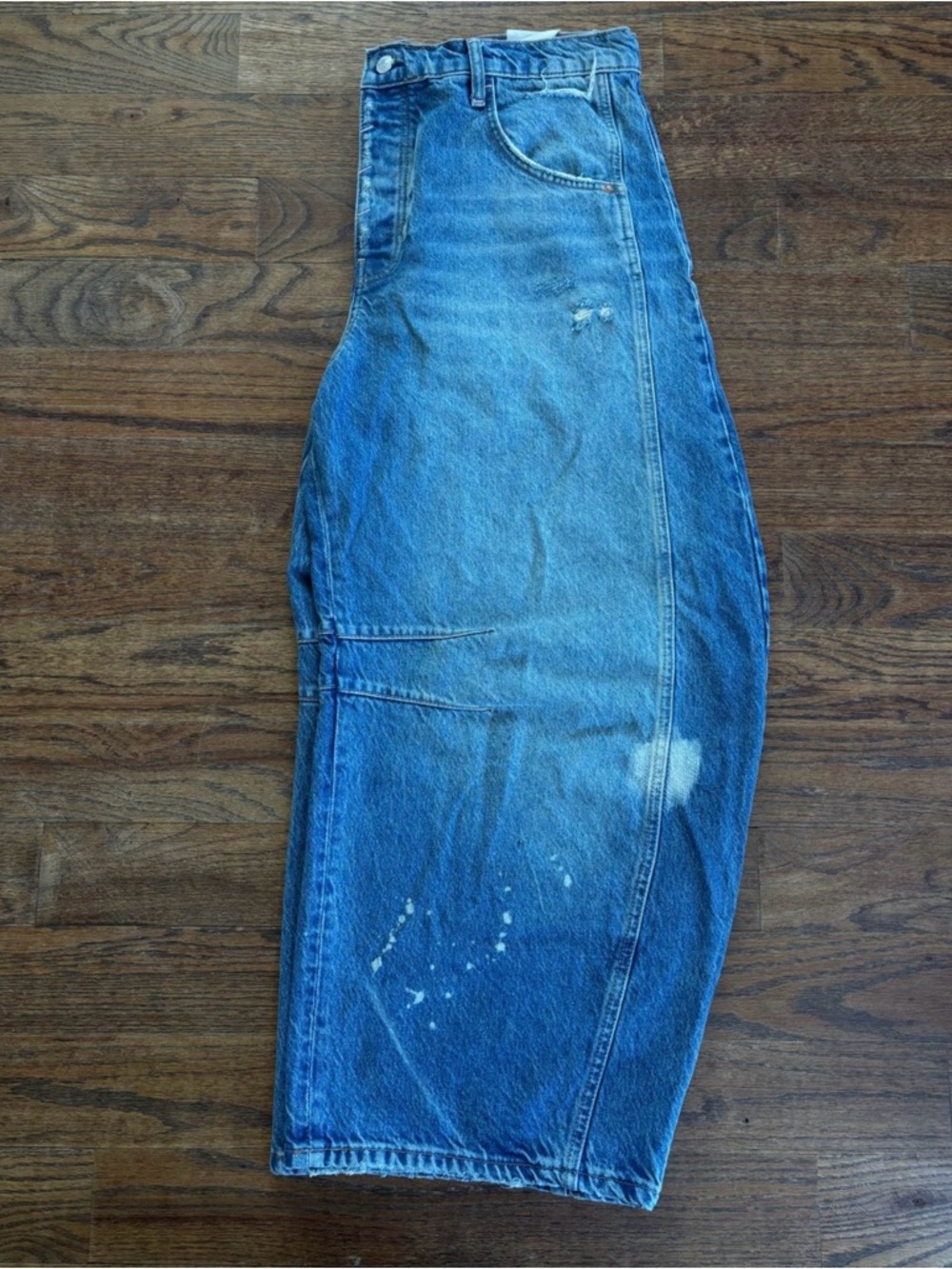 Free People Distressed Barrel Leg Jeans - Picture 2 of 2